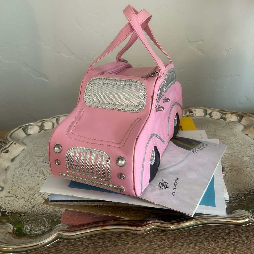 Pink Novelty Car-Shaped Wristlet Clutch